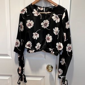 Alice Blue black floral crop top.